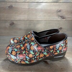 sanita womens size 40 shoes multcolor bird floral comfort work clogs